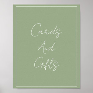 セージエレガントグリーン結婚ブライダルシャワーカスタムズ ポスター