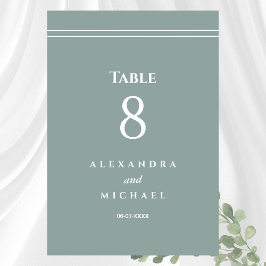 セージエレガントグリーン結婚ミニマモダンリスト テーブルナンバー