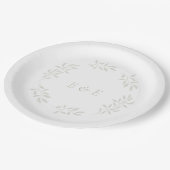 セージエレガントグリーン結婚リー ペーパープレート (アングル)