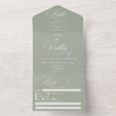 セージエレガントグリーン結婚書道 オールインワン招待状 (内側)