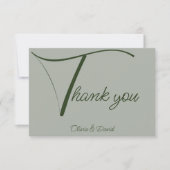 セージエレガントグリーン サンキューカード (正面)