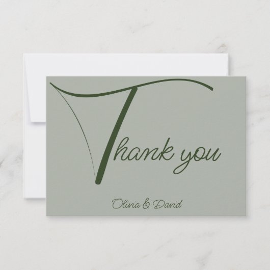 セージエレガントグリーン サンキューカード (正面)