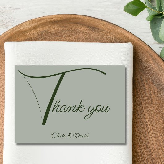セージエレガントグリーン サンキューカード