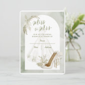 セージエレガントグリーン&ホワイトブライダルシャワー 招待状 (スタンド正面)