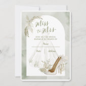 セージエレガントグリーン&ホワイトブライダルシャワー 招待状 (正面)