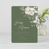 セージエレガントグリーン – 白フローラ結婚植物学 招待状 (スタンド正面)