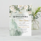 セージエレガントドレフォーマルスホワイトローズグリーン 招待状 (スタンド正面)