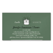 セージエレガントハンドメイド大豆ワックスろうそく マグネット名刺 (正面)