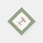 セージエレガントバラ金ゴールドパームツリートロピカル結婚ズ スタンダードカクテルナプキン (角)