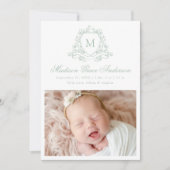セージエレガントフローラクレストモノグラム4写真誕生 案内状 (正面)
