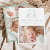 セージエレガントフローラクレストモノグラム4写真誕生 案内状