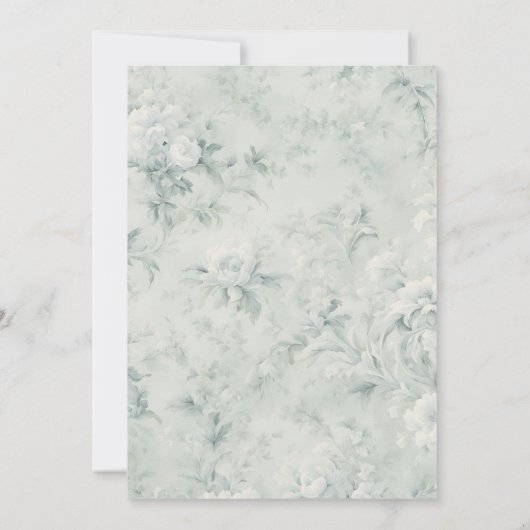 セージエレガントベビー男女兼用シャワー 招待状 (裏面)