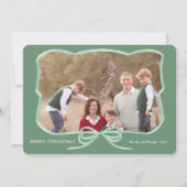 セージエレガントボウ写真フレームメリークリスマス シーズンカード (正面)