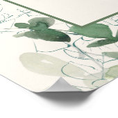 セージエレガントモスグリーンユーカリブライダルシャワー ポスター (角)