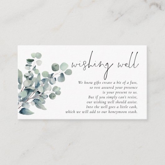 セージエレガントユーカリ結婚スの願い井戸 エンクロージャーカード (正面)