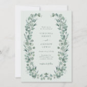 セージエレガントユーカリ結婚式招待状 招待状 (正面)
