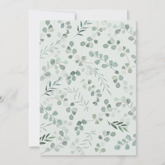 セージエレガントユーカリ結婚式招待状 招待状 (裏面)