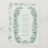 セージエレガントユーカリ結婚式招待状 招待状 (正面/裏面)