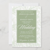 セージエレガントヴィンテージ植物セージのパタ結婚ーン 招待状 (正面)