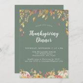 セージエレガント感謝祭ディナー 招待状 (正面/裏面)