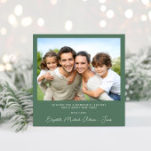 セージエレガント松の木の水の色フォトクリスマス シーズンカード