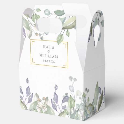 セージエレガント薄紫緑のフローラ結婚ズ フェイバーボックス (オープン)