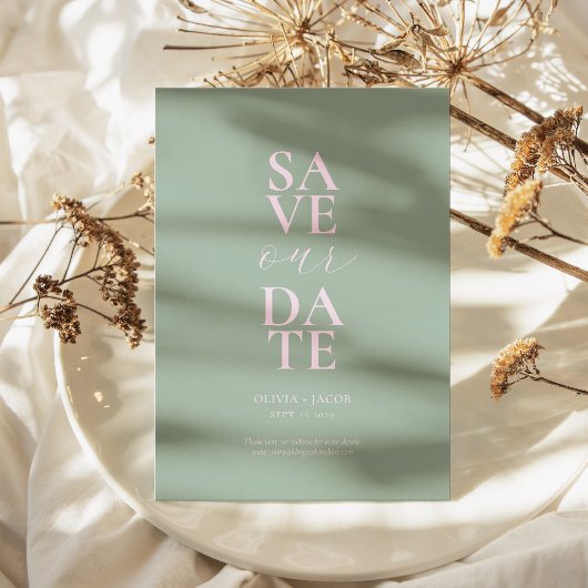 セージエレガント赤面ピンクミニマ結婚リスト セーブザデート