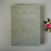 セージエレガント金ゴールドウェディング日付カードを保存