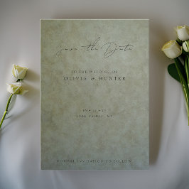 セージエレガント金ゴールドウェディング日付カードを保存