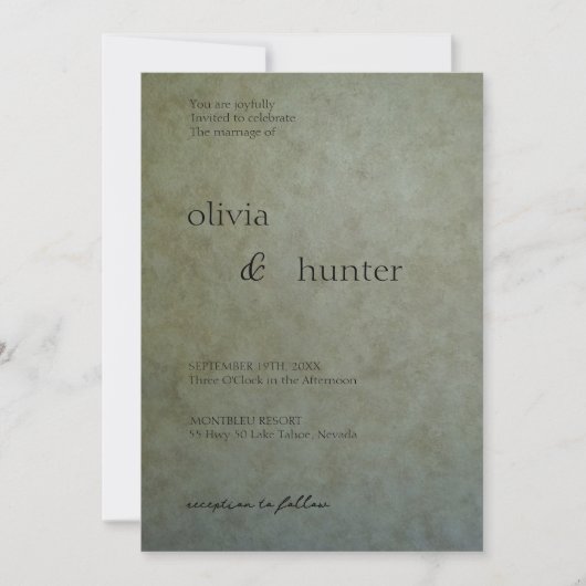 セージエレガント金ゴールド結婚ズ 招待状 (正面)