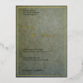 セージエレガント金ゴールド結婚ズ 箔招待状 (正面)