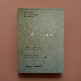 セージエレガント金ゴールド結婚ズ 箔招待状