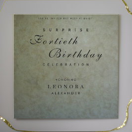 セージエレガント金ゴールドANYサプライズ誕生日パーティー 招待状