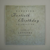 セージエレガント金ゴールドANYサプライズ誕生日パーティー 招待状