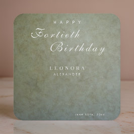 セージエレガント金ゴールドANY誕生日パーティー スクエアペーパーコースター