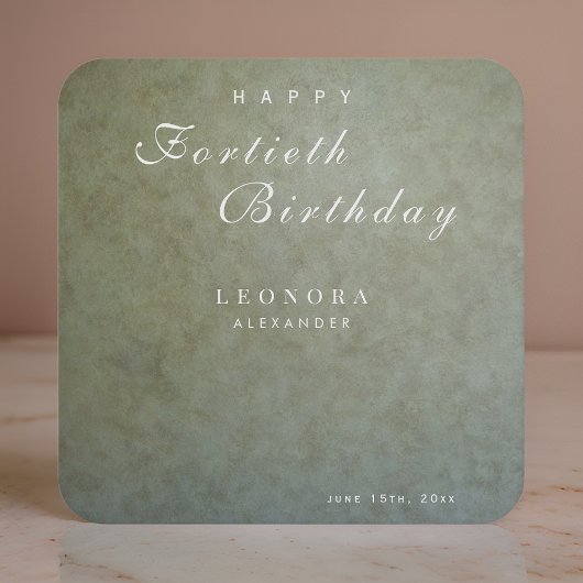 セージエレガント金ゴールドANY誕生日パーティー スクエアペーパーコースター