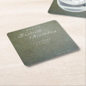 セージエレガント金ゴールドANY誕生日パーティー スクエアペーパーコースター (アングル)