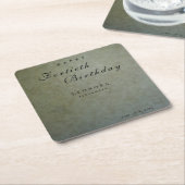 セージエレガント金ゴールドANY誕生日パーティー スクエアペーパーコースター (アングル)