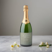 セージエレガント金ゴールドANY誕生日パーティー スパークリングワインラベル