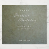 セージエレガント金ゴールドANY誕生日パーティー スパークリングワインラベル (シングルラベル)