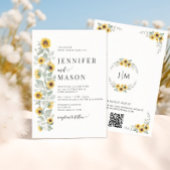 セージエレガント黄色の花ひまわり結婚の 招待状