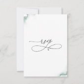 セージエレガント、緑、食事の有無RSVPカード 出欠カード (裏面)