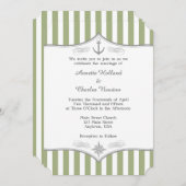 セージオリーブグリーングレイ航海の結婚式招待状 招待状 (正面/裏面)