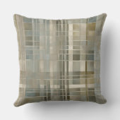 セージオリーブグリーンダスティブルーファームハウスプレイド クッション (裏面)