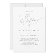 セージオリーブグリーンミニマリスト結婚式招待状