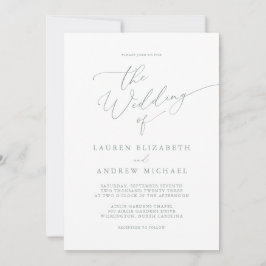 セージオリーブグリーンミニマリスト結婚式招待状 招待状