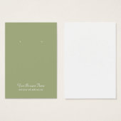 セージオリーブグリーン平野シンプルカスタムイヤリングカード (正面&裏面)