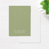 セージオリーブグリーン平野シンプルカスタムイヤリングカード (デスク)