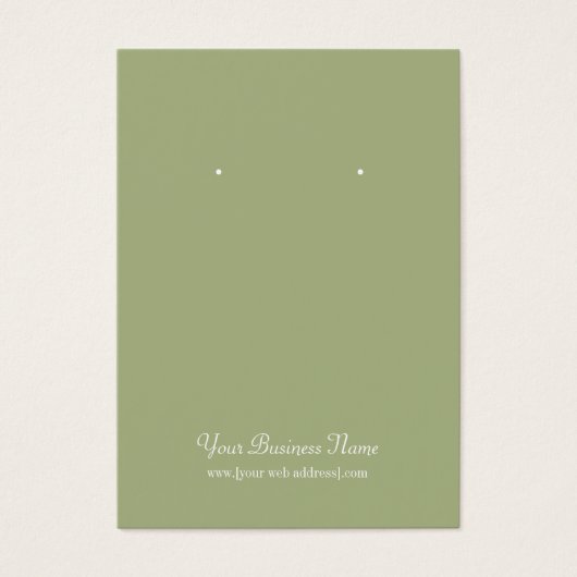 セージオリーブグリーン平野シンプルカスタムイヤリングカード (正面)