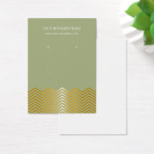セージオリーブグリーン金ゴールドシェブロンカスタムイヤリングカード (デスク)